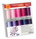 Gütermann broderitråds sæt i lyserøde og lilla farver